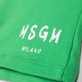 MSGM Kids Bermuda Verde con Logo