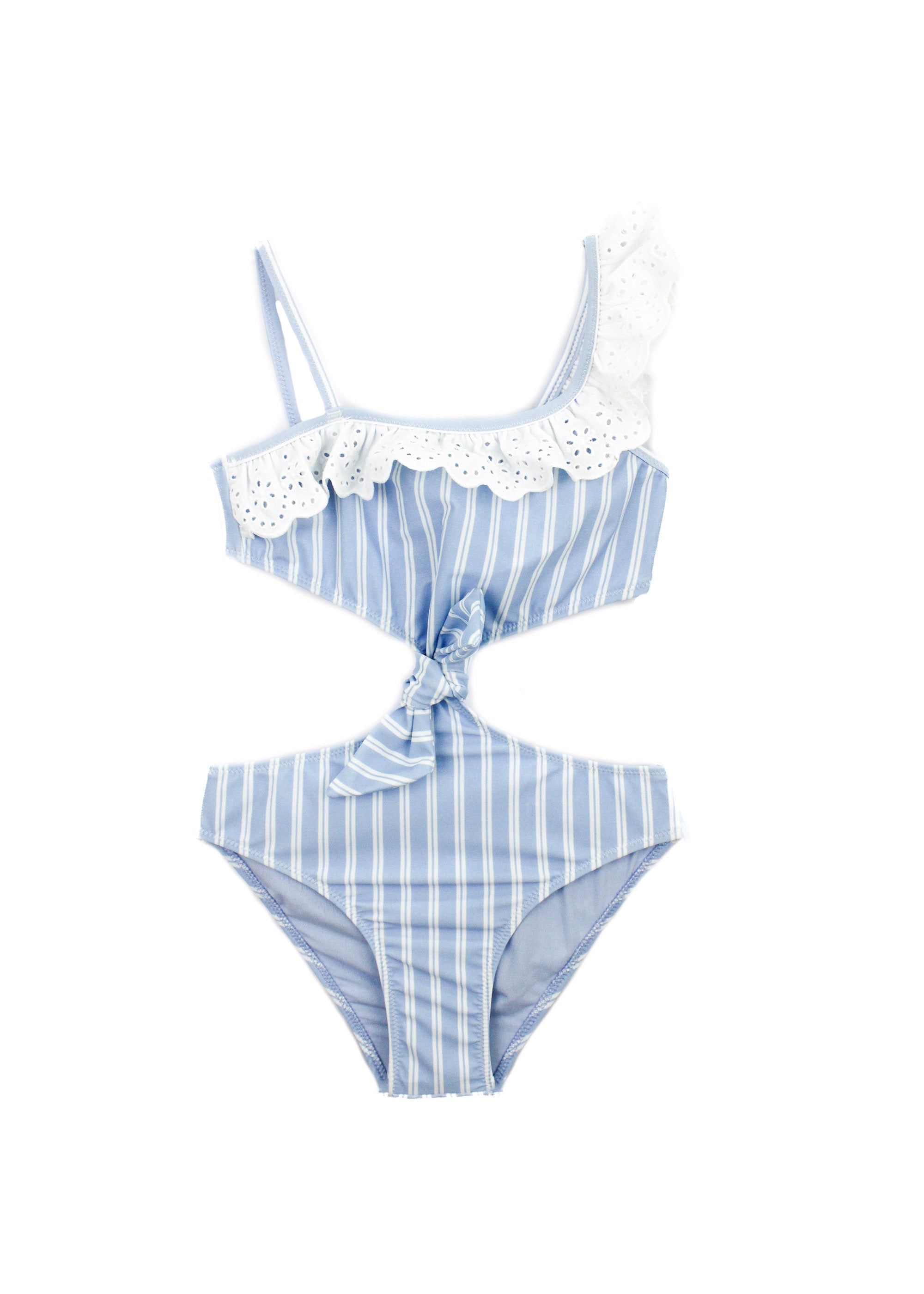 4Giveness Costume Monokini Azzurro a Righe per Bambine
