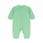 Blumarine Kids Tutina Verde Menta in Filo con Logo Ricamato