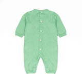 Blumarine Kids Tutina Verde Menta in Filo con Logo Ricamato