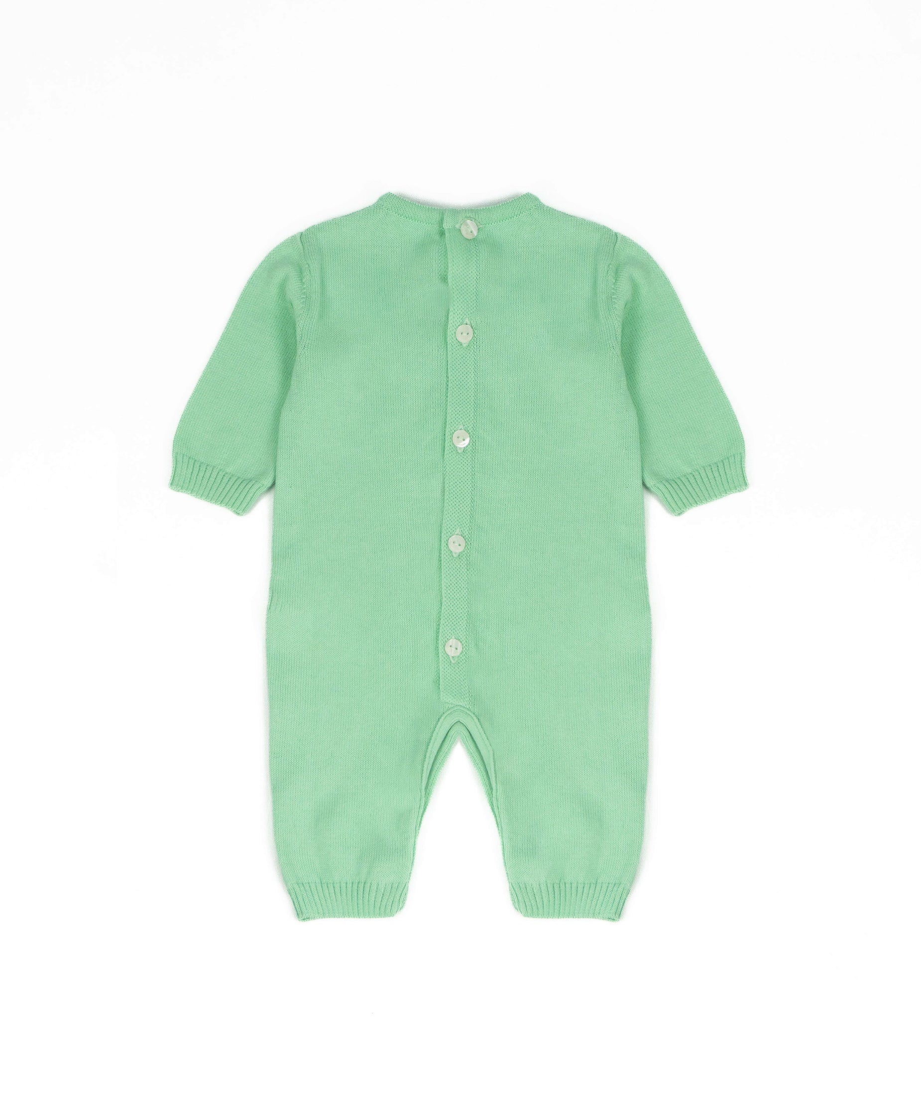 Blumarine Kids Tutina Verde Menta in Filo con Logo Ricamato