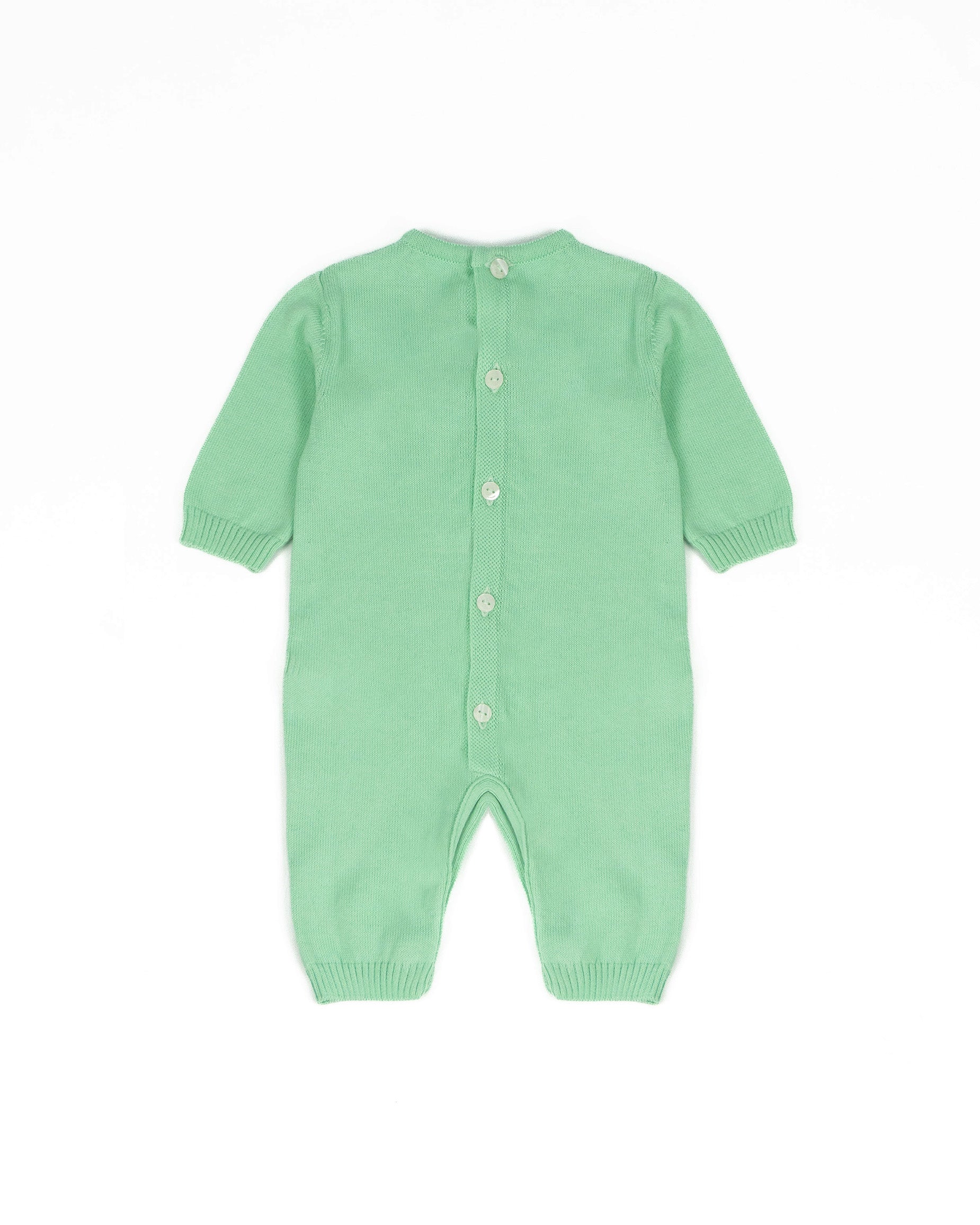 Blumarine Kids Tutina Verde Menta in Filo con Logo Ricamato