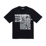 Dsquared2 Kids T-shirt Nera D2 Headquarter per Bambini