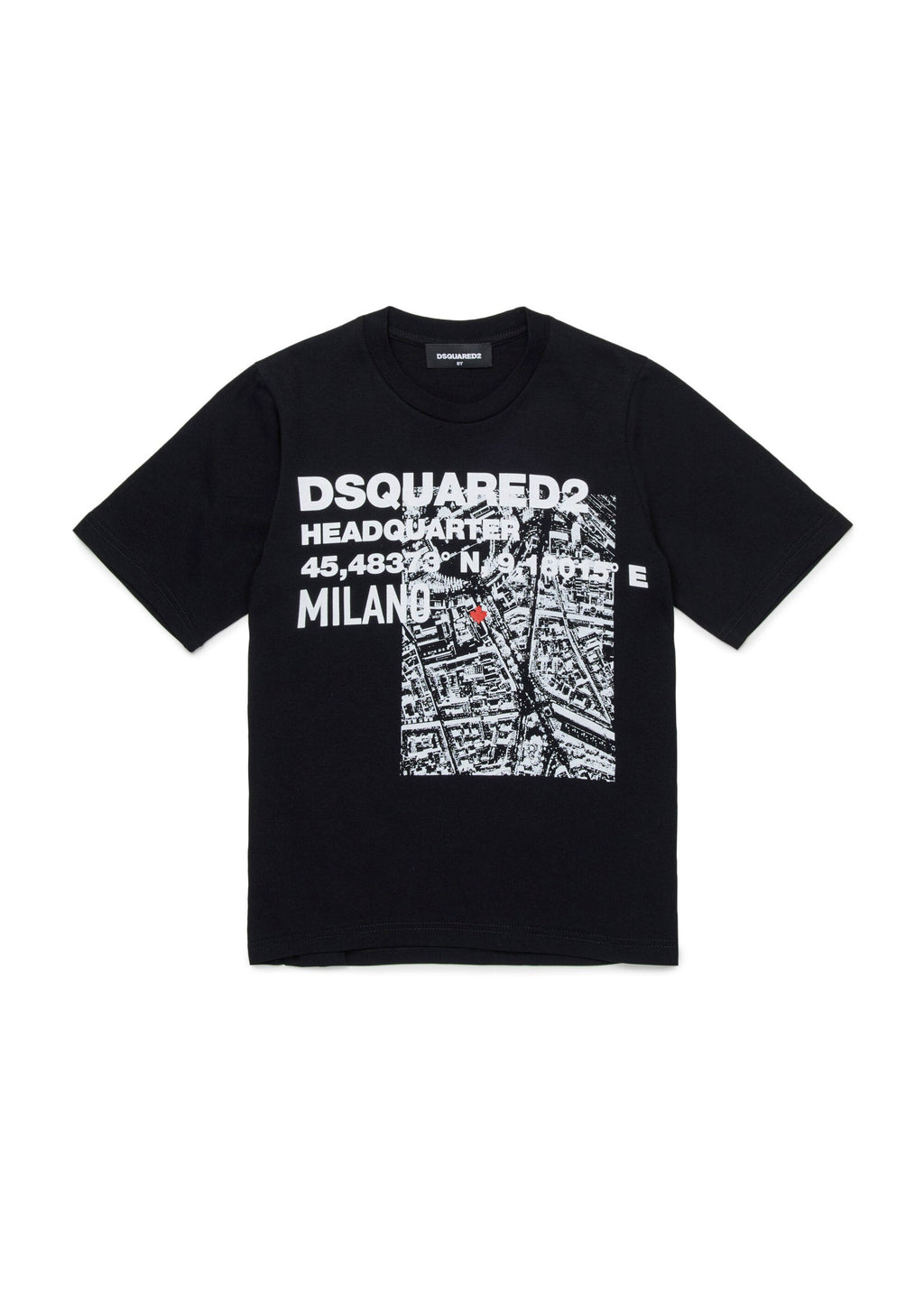 Dsquared2 Kids T-shirt Nera D2 Headquarter per Bambini