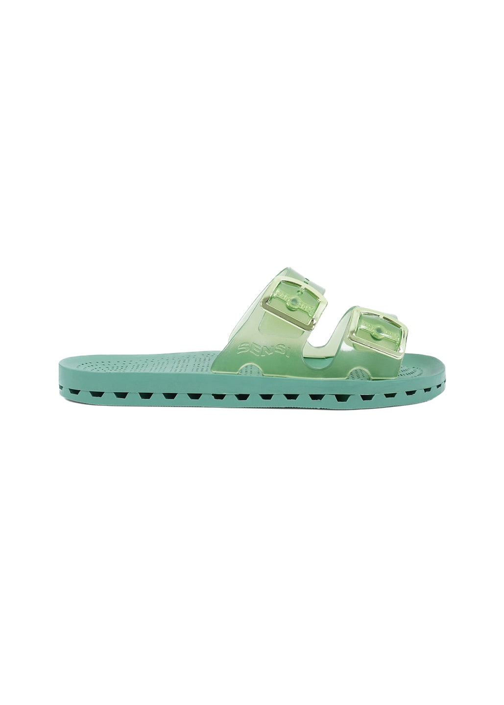 Sensi Kids Jelly Sandalo Verde Salvia Doppia Fascia per Bambine (lato)
