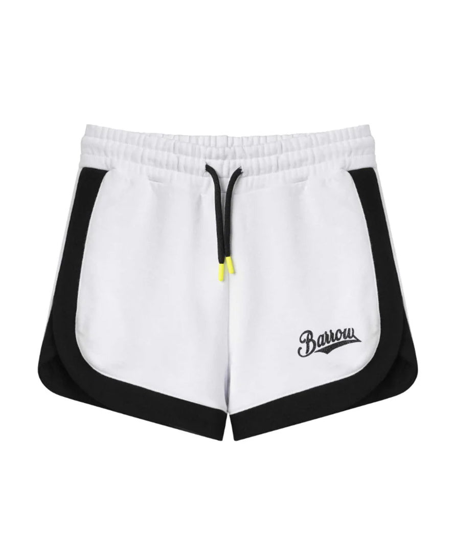 Barrow Kids Short Bianco e Nero con Logo per Bambine