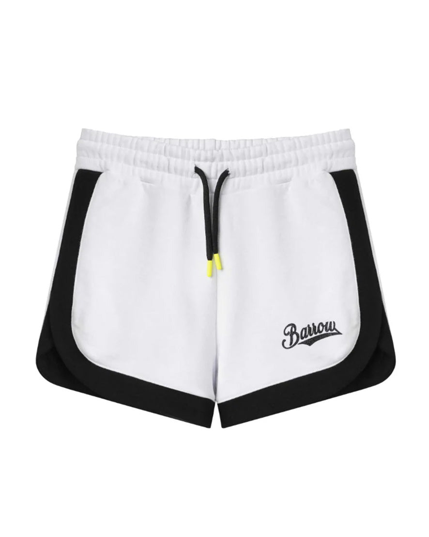 Barrow Kids Short Bianco e Nero con Logo per Bambine