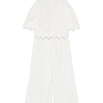 Twinset Kids Completo Off-White con Dettagli in Pizzo per Bambine