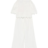 Twinset Kids Completo Off-White con Dettagli in Pizzo per Bambine