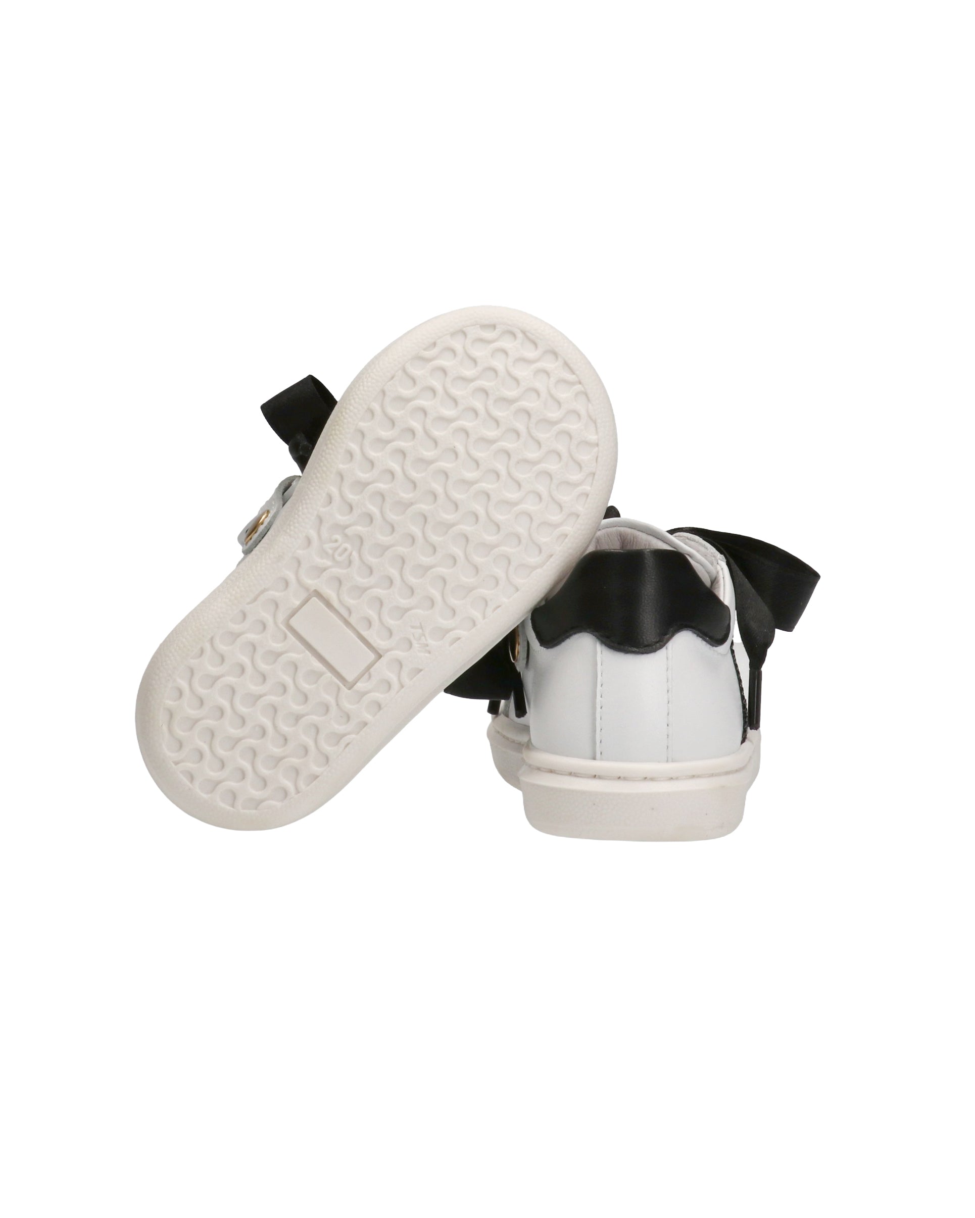 Elisabetta Franchi La Mia Bambina Sneakers Avorio/Nero con Strass per Neonate