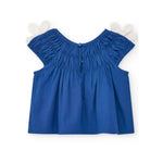 Tuc Tuc T-shirt Blu con Margherite per Neonate