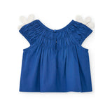 Tuc Tuc T-shirt Blu con Margherite per Neonate