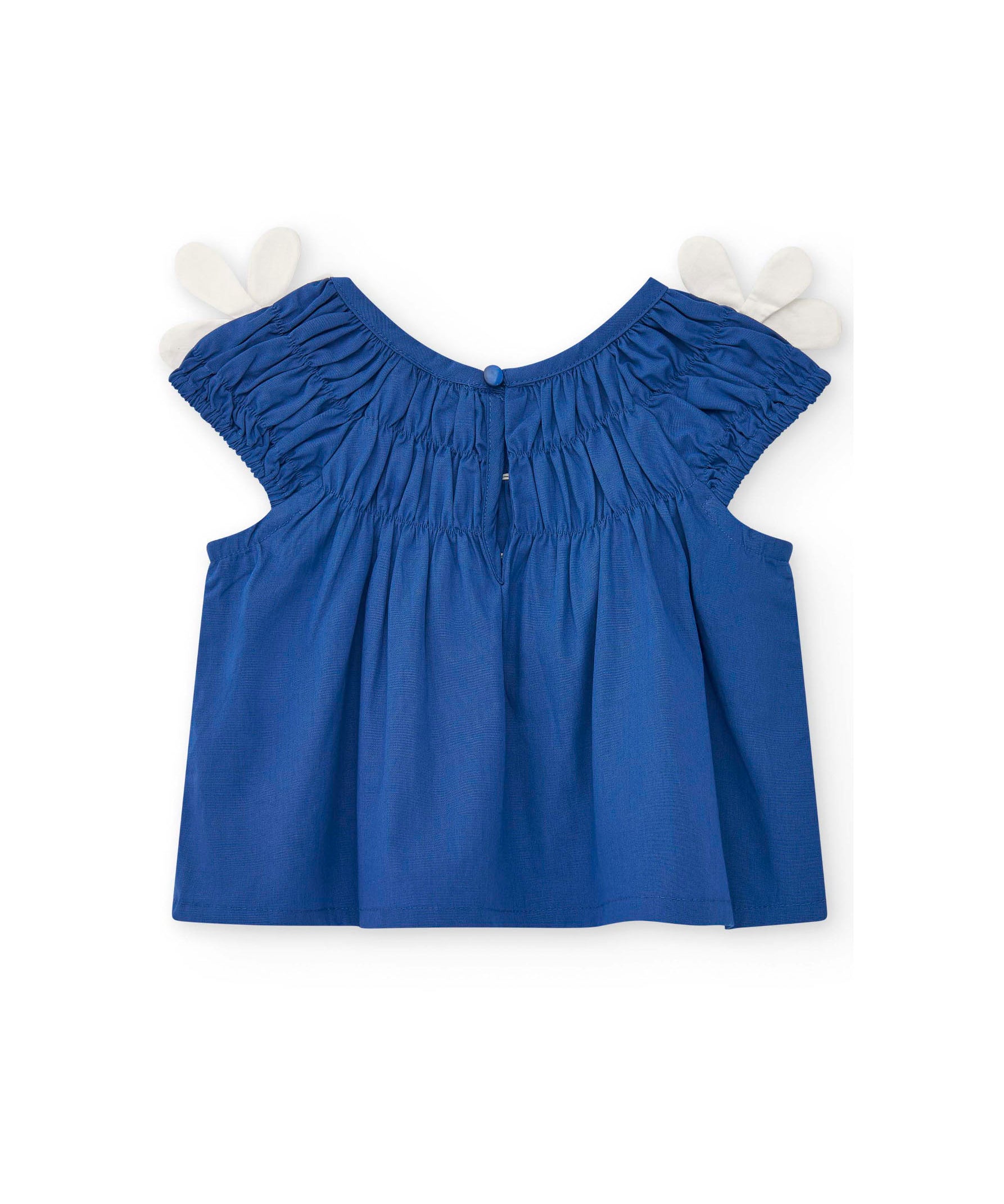 Tuc Tuc T-shirt Blu con Margherite per Neonate