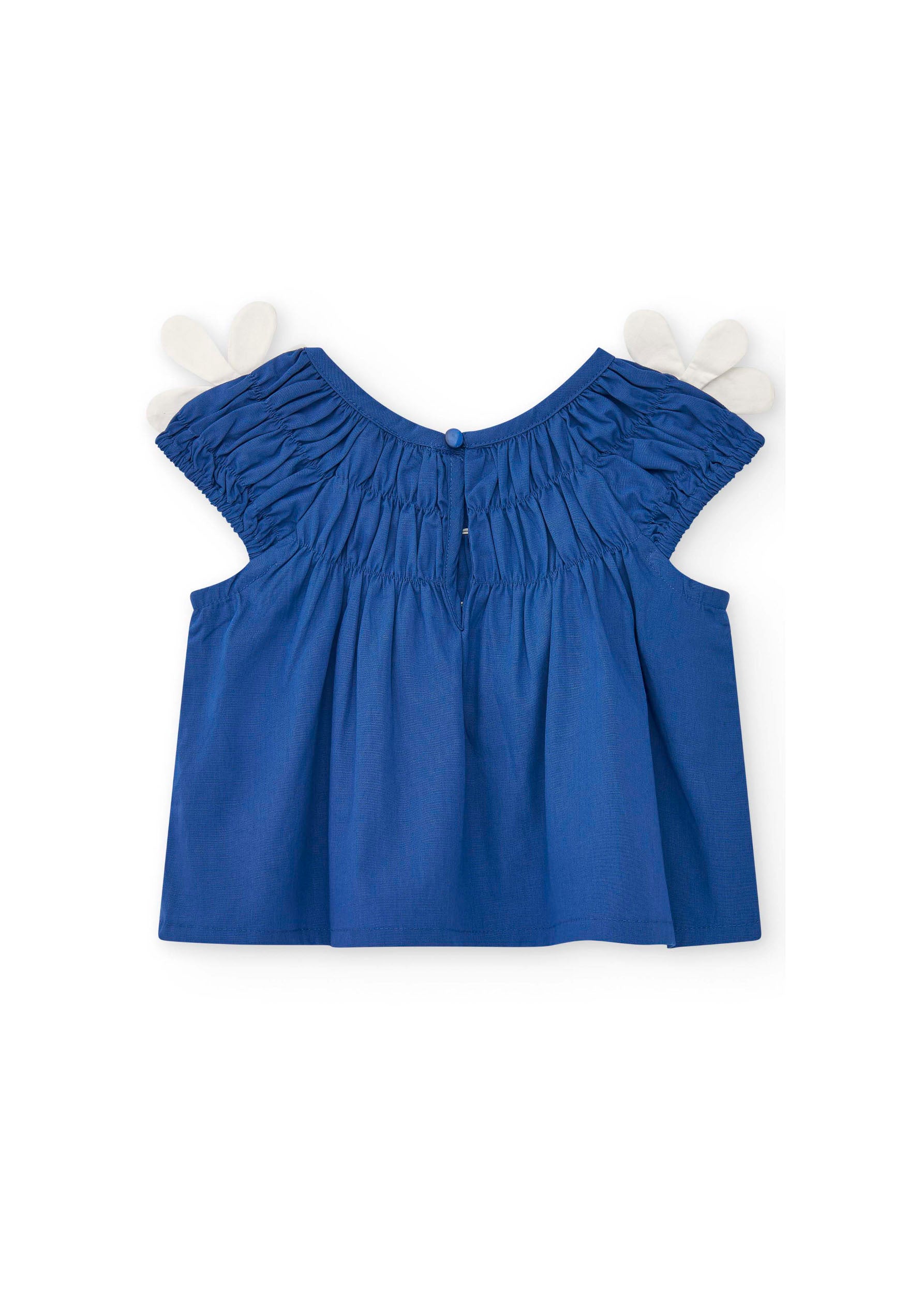 Tuc Tuc T-shirt Blu con Margherite per Neonate