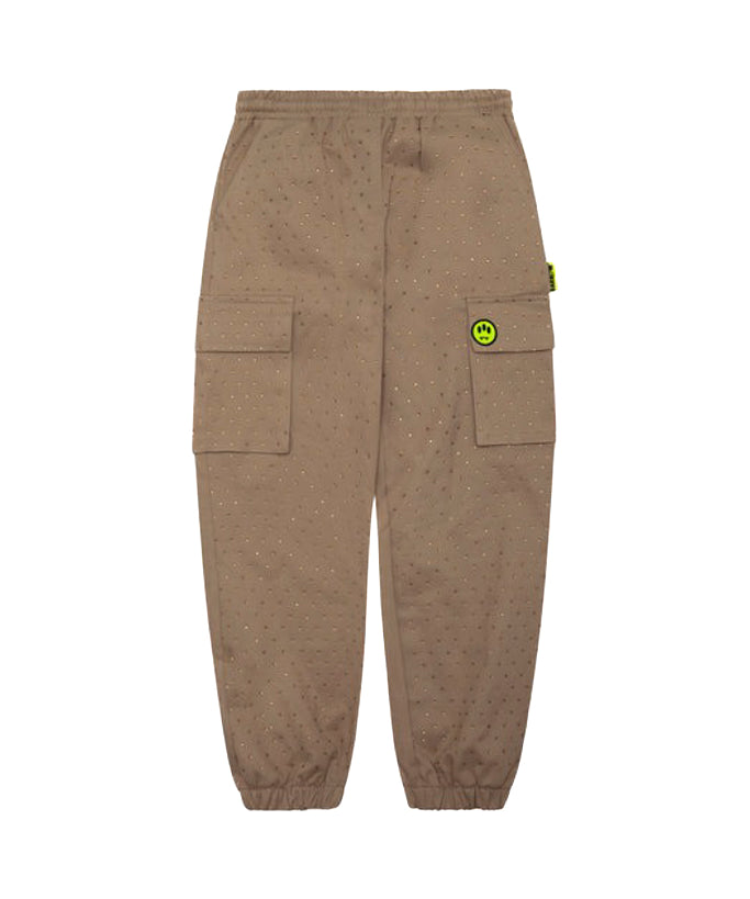 Barrow Kids Pantaloni Marroni con Strass per Bambine