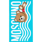Moschino Kids Blue Beach Towel with Print