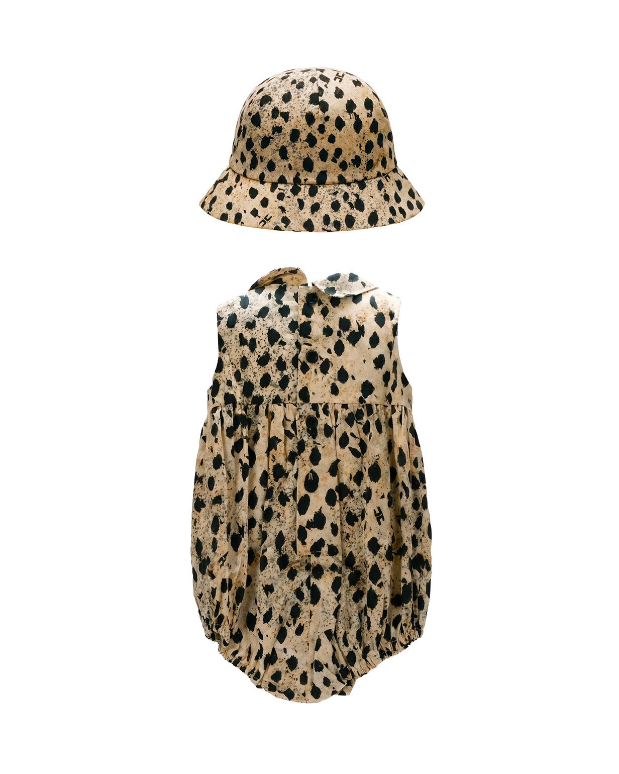 Elisabetta Franchi La Mia Bambina Pagliaccetto e Cappello Fantasia con Logo per Neonate