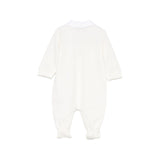 Moschino Kids Tutina Panna con Logo per Neonate