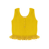 Elisabetta Franchi La Mia Bambina Canotta/Top Giallo con Rouche per Bambine