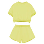 Twinset Kids T-shirt con Shorts in Felpa Giallo per Bambine