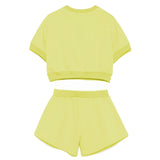 Twinset Kids T-shirt con Shorts in Felpa Giallo per Bambine