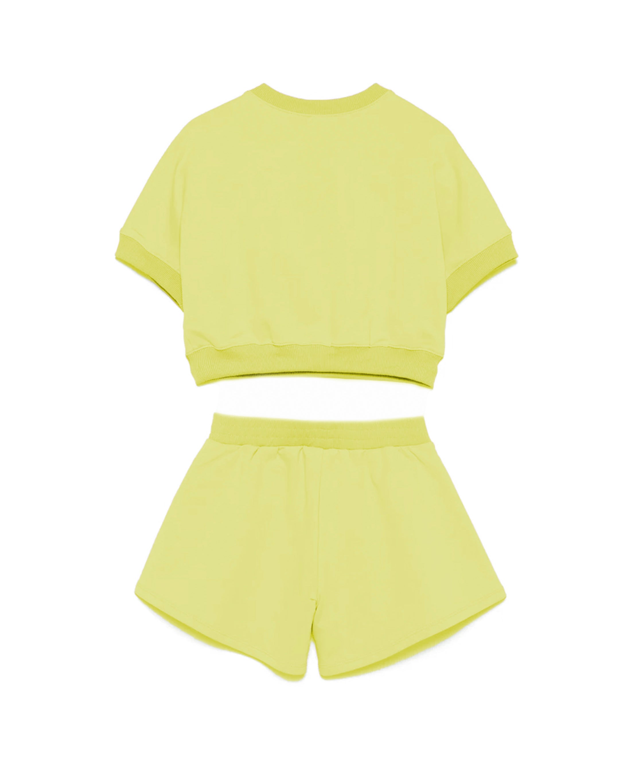 Twinset Kids T-shirt con Shorts in Felpa Giallo per Bambine