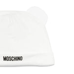 Moschino Kids Pagliaccetto+Cappello Panna con Logo Teddy Bear per Neonati