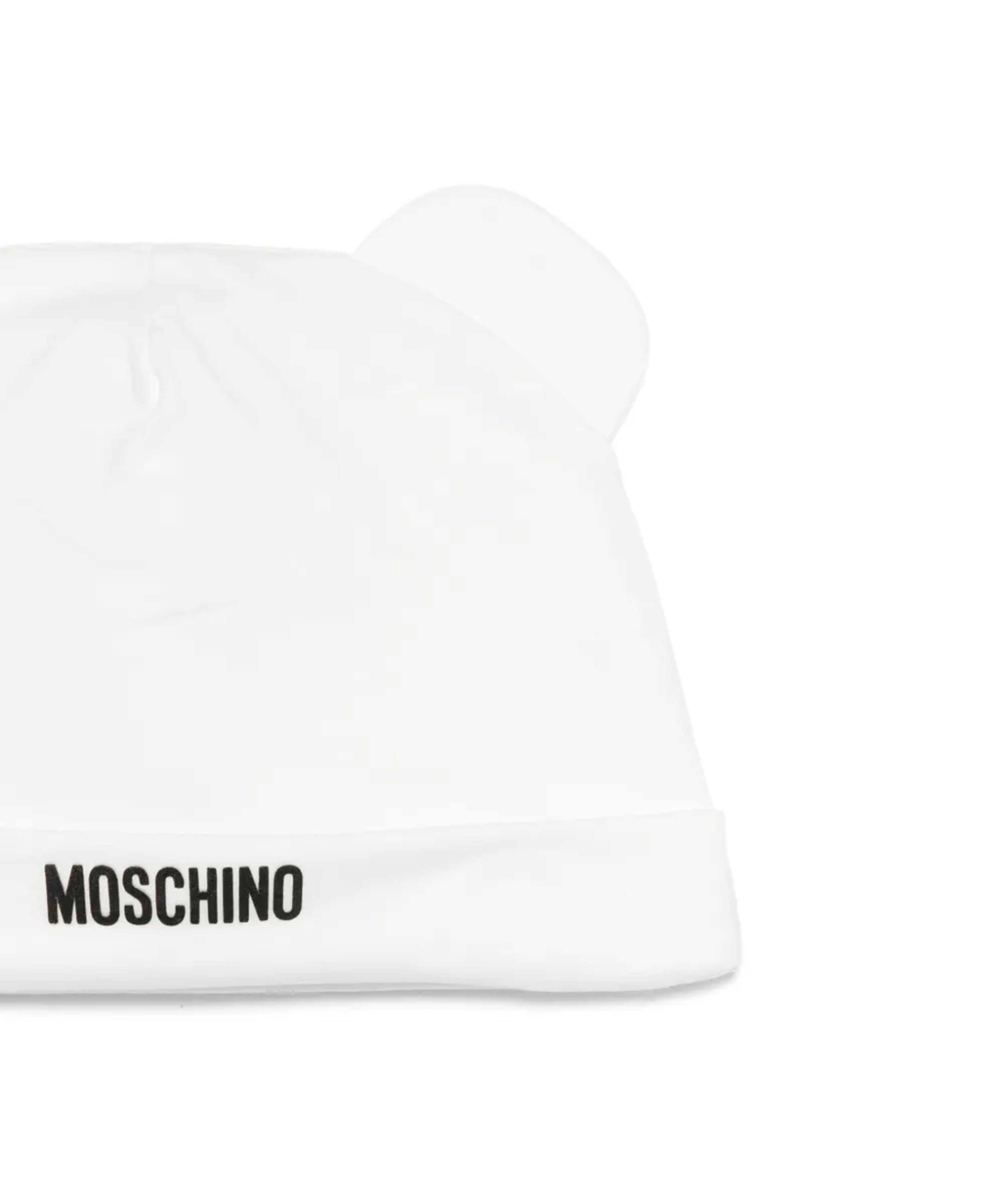 Moschino Kids Pagliaccetto+Cappello Panna con Logo Teddy Bear per Neonati