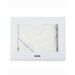 Boss Kids Coperta Bianca con Ricamo e Stampa per Neonati  (confezione)