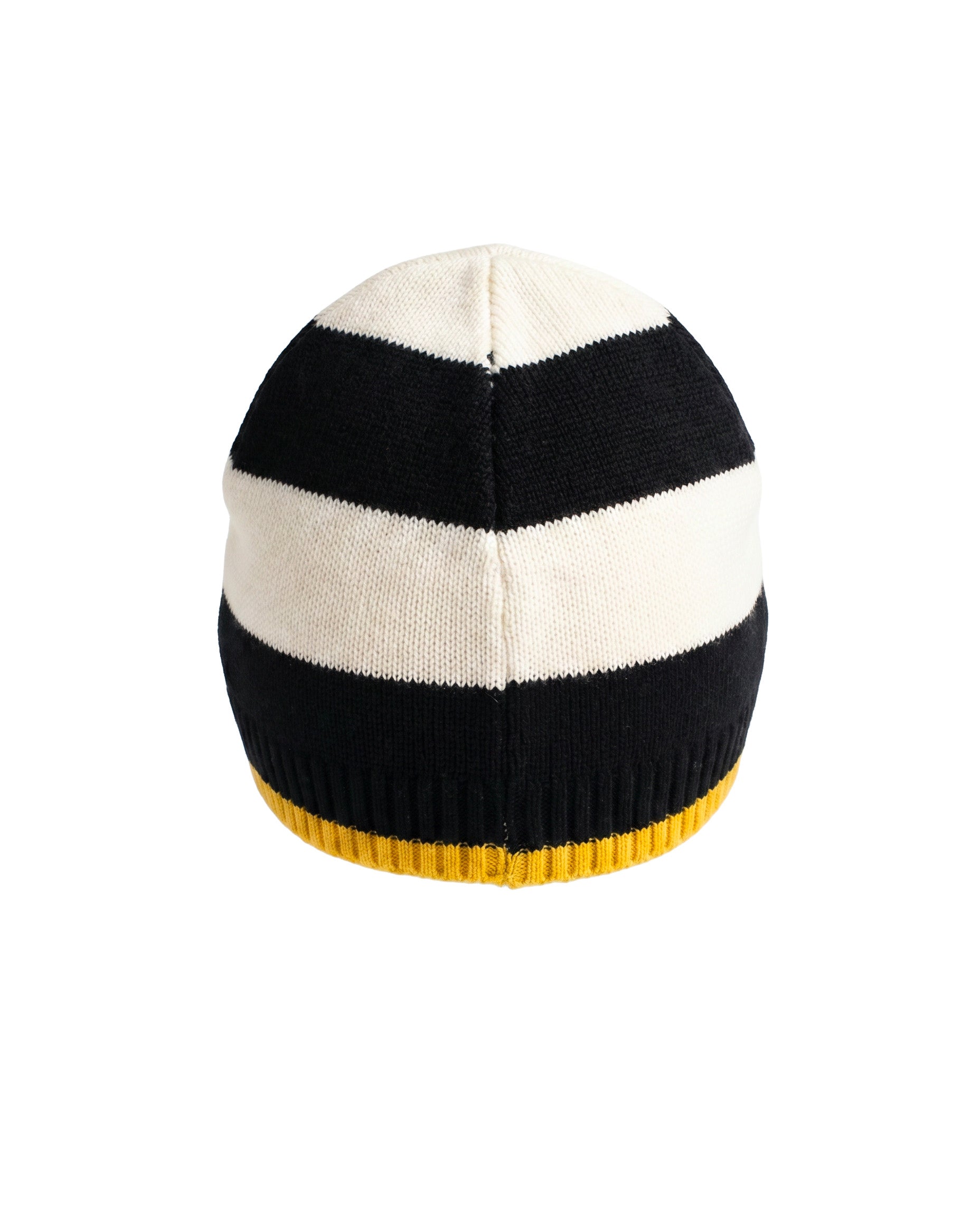 Elisabetta Franchi La Mia Bambina Cappello a Strisce Avorio e Nero con Logo per Neonate