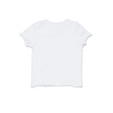 Diesel Kids T-Shirt Bianco con Logo Ricamato e Bottoni per Neonate