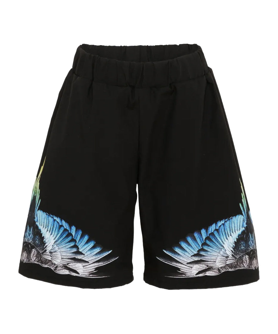 Marcelo Burlon County of Milan Kids Bermuda Nero con Stampa per Bambini
