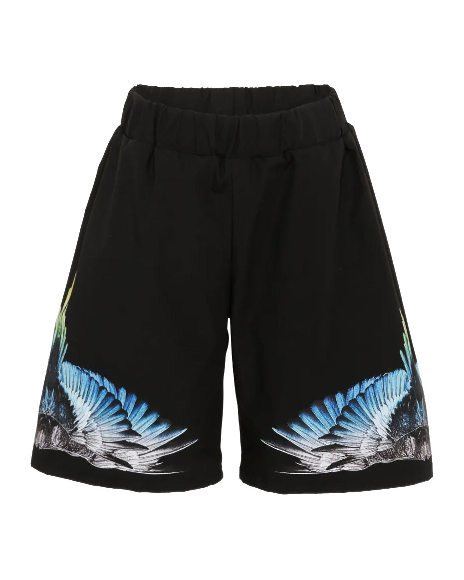 Marcelo Burlon County of Milan Kids Bermuda Nero con Stampa per Bambini