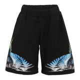 Marcelo Burlon County of Milan Kids Bermuda Nero con Stampa per Bambini