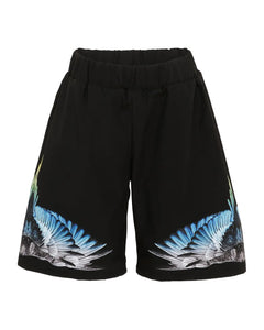 Marcelo Burlon County of Milan Kids Bermuda Nero con Stampa per Bambini