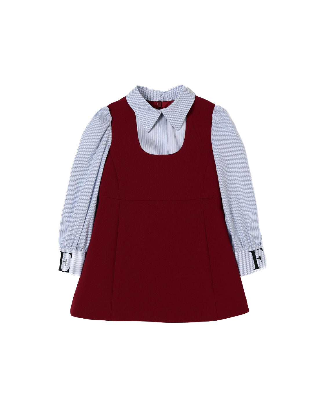 Elisabetta Franchi La Mia Bambina Salopette Cherry con Camicia a Righe per Neonate
