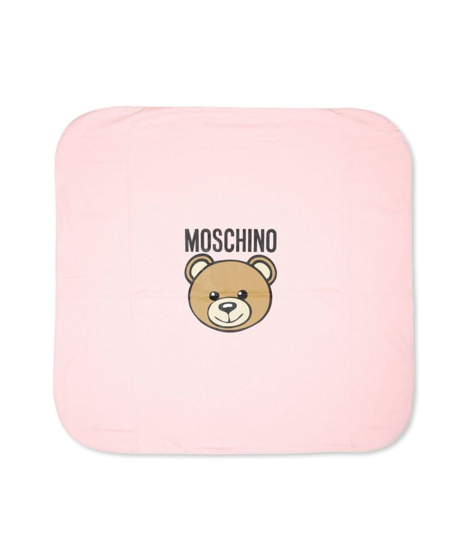 Moschino Kids Coperta Rosa con Teddy Bear per Neonate