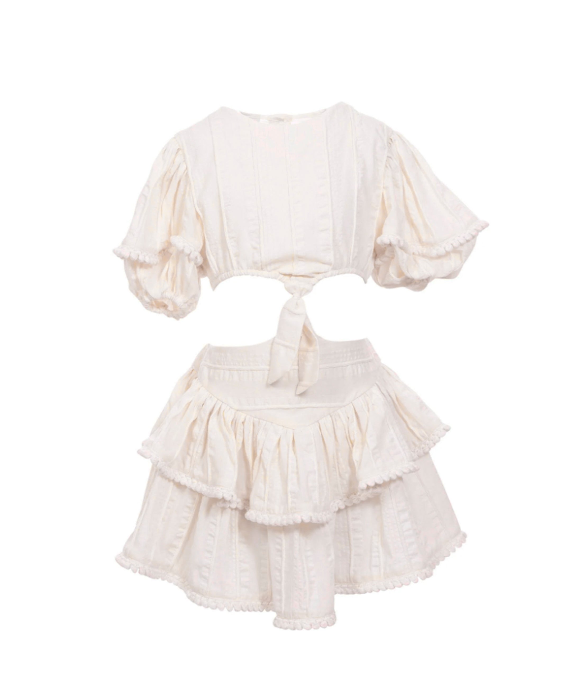 Cocò et Mamà Abito Spezzato Siria Panna per Bambine