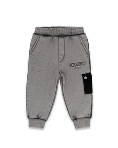 Iceberg Kids Pantalone di Tuta Grigio Con Logo a Contrasto per Neonati
