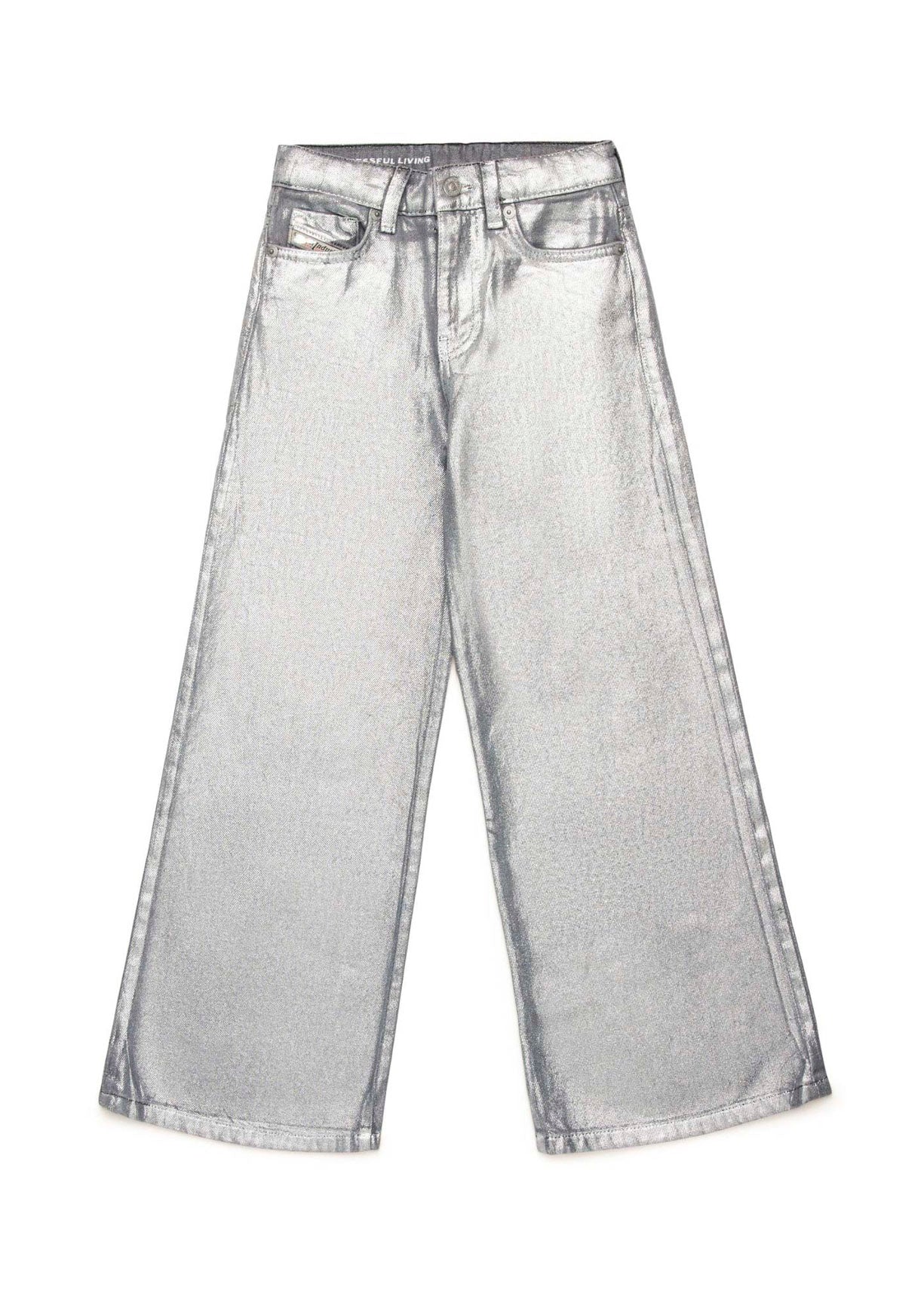 Diesel Kids Jeans Flare Effetto Metallizzato 1978 per Bambine