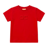 Elisabetta Franchi La Mia Bambina T-Shirt Rosso con Logo per Neonate