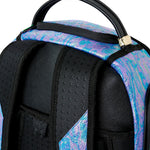 Sprayground Kids Zaino Think On It Unisex Iridescente Azzurro e Viola con Shark Mouth in Rilievo Nero