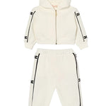 Elisabetta Franchi La Mia Bambina Completo Felpa+Pantalone con Bande Logate per Neonate