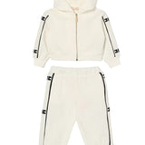 Elisabetta Franchi La Mia Bambina Completo Felpa+Pantalone con Bande Logate per Neonate