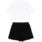 Barrow Kids Completo Bianco e Nero con Stampa Rosa per Neonate