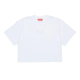 Diesel Kids T-Shirt Bianco con Logo Argento per Bambine