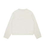MAX&Co. Kids Maglione Girocollo Panna con Maxi Logo Intarsiato per Bambine