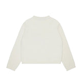MAX&Co. Kids Maglione Girocollo Panna con Maxi Logo Intarsiato per Bambine