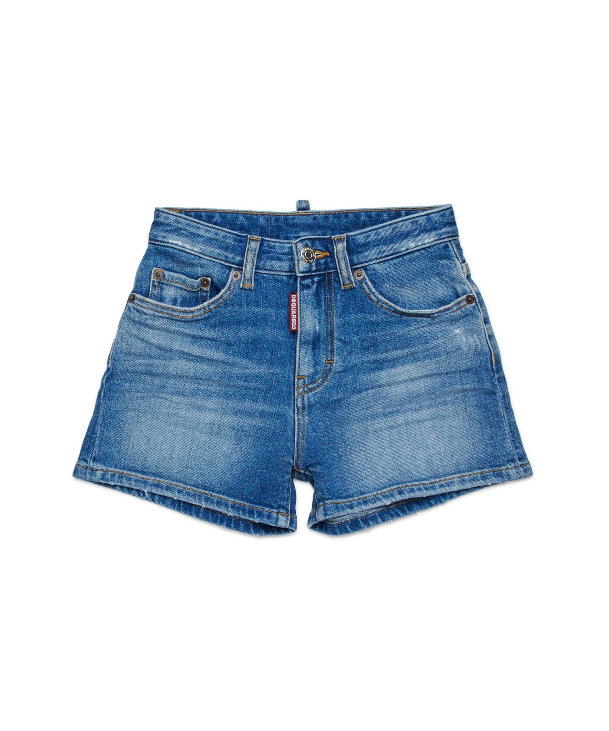 Dsquared2 Kids Short in Denim Blu per Bambine