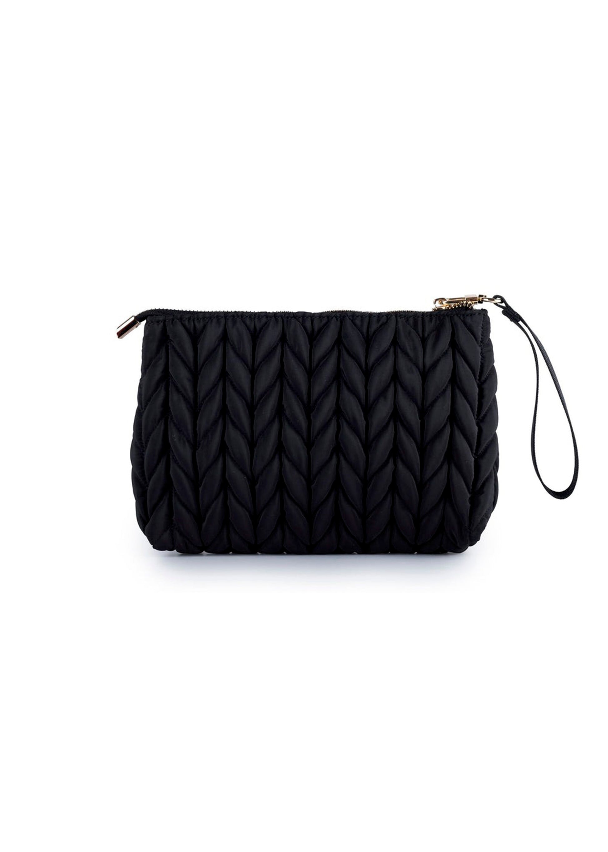 Love Bag Black Woven Clutch